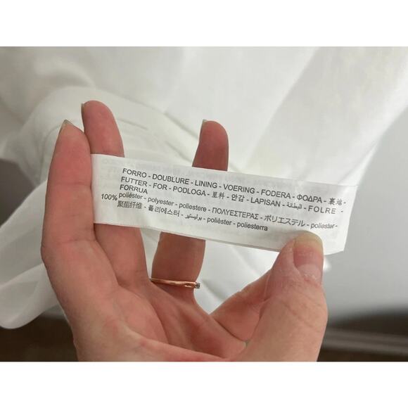 Zara White Sleeveless Blouse Draped Shoulder Detail Lined Minimalist Size XS Wms - Picture 8 of 9